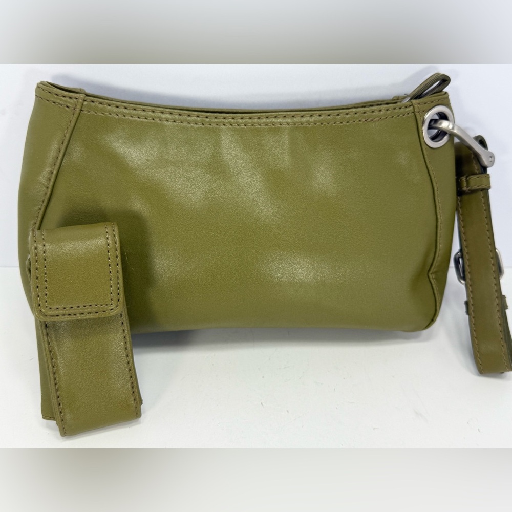 NWOT - Nine West Olive Green Women's Wristlet Bag With Matching Lipstick Case